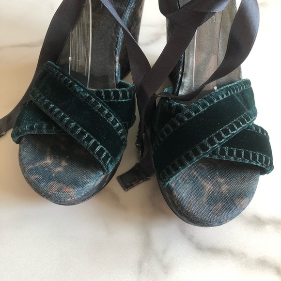 Theodora & Callum Biarritz Velvet Lace-Up Sandal - Picture 9 of 13